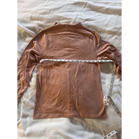 Everlane Women’s The Supima Form Funnel Neck Tee Blush Pink Long Sleeve Size L - Picture 5 of 7